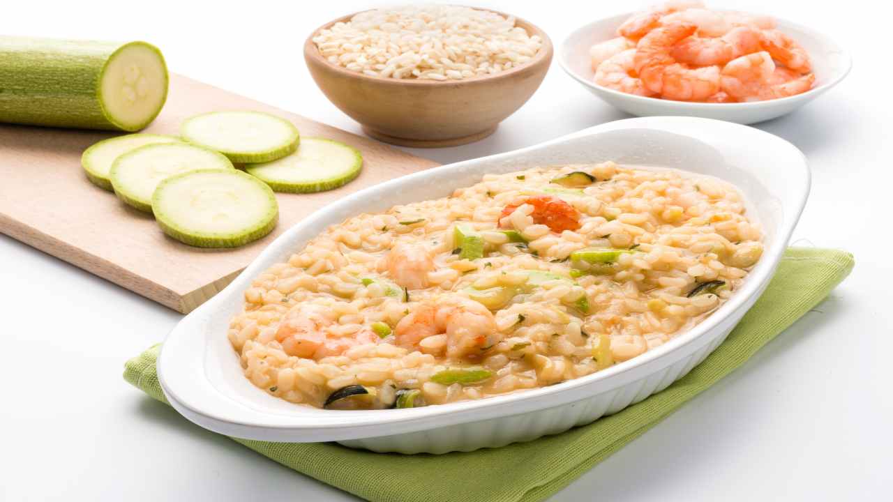 risotto gamberi e zucchine