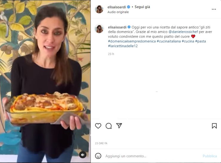 Elisa Isoardi pranzo domenica