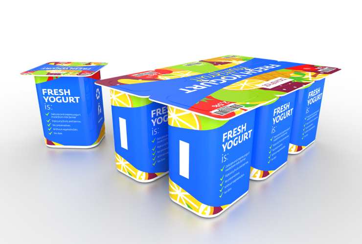 vasetti vuoti dello yogurt