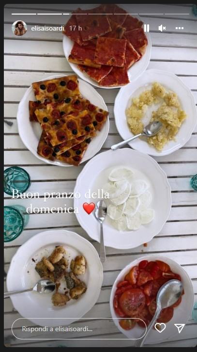 Elisa Isoardi pranzo domenica 