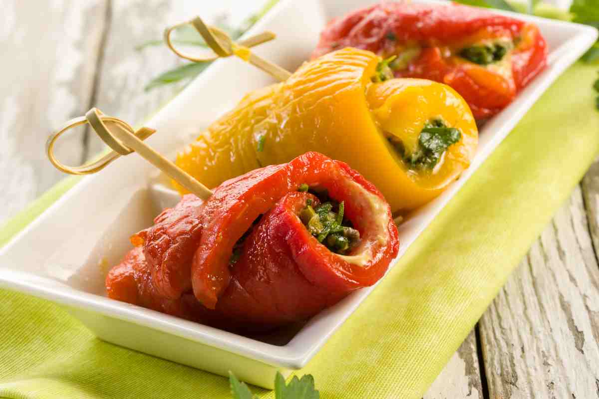 ricetta cena involtini peperoni