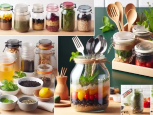 barattoli di vetro riutilizzati in modo creativo