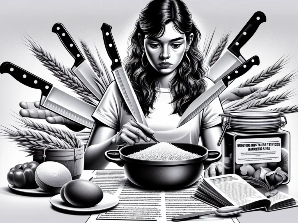 raffigurazione di donna con coltelli