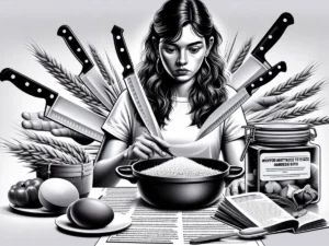 raffigurazione di donna con coltelli